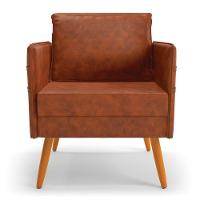 Kit 01 Namoradeira 02 Lugares E 01 Poltrona Mari Corano Nozes Pés Palito Castanho - D'rossi - 6