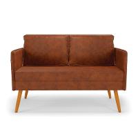 Kit 01 Namoradeira 02 Lugares E 01 Poltrona Mari Corano Nozes Pés Palito Castanho - D'rossi - 7