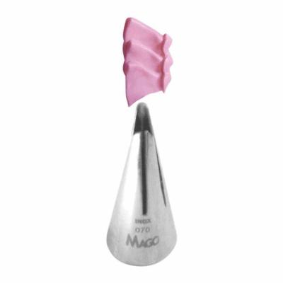 Tubo de Bico Modelo 070 em Aço Inoxidável Acabamento Inox para Decoração de Bolos Mago 1 UND