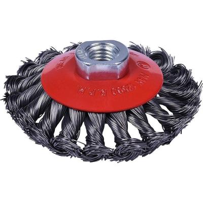 Escova de Aço Circular 4 X M14 para Limpeza em Aço Inox Trançado Worker 12500 RPM