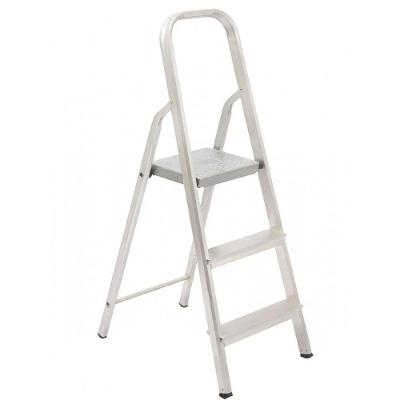 Escada Residencial Maestro 3 Degraus Alumínio Prata Dobrável 120KG 9CM