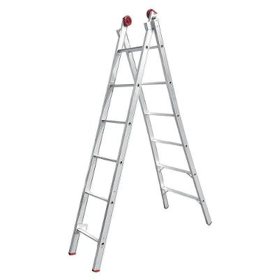 Escada Dupla Extensiva Worker 2x12 Alumínio Antiderrapante Dobrável 120KG 660CM