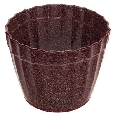 Vaso Evo Redondo 18CM em Madeira e Plástico Sustentável Imbuia Evolution Nutrition