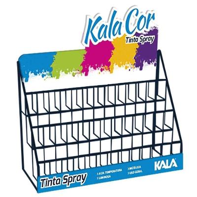 Expositor para Tintas Spray Kala em Metal com 3 Níveis e 18 Latas de Capacidade - Kala