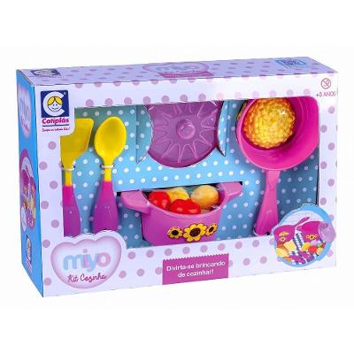 Brinquedo Kit Cozinha Miyo 2545 com Acessórios Estimula Criatividade Amarelo Cotiplás