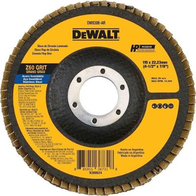 Flap-disc DW8307-BR Desbaste e Acabamento Grão 40 Zircônia Cônico Fibra Dewalt