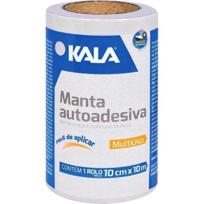 Fita Manta Asfáltica Autoadesiva Alumínio Prata Kala 10CM X 10M
