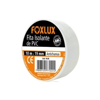 Fita Isolante de PVC Branca para Isolação Até 600V Antichamas 19MM 10M Foxlux