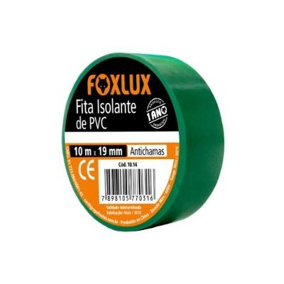 Fita Isolante PVC Verde Bivolt para Fios 600V Antichamas 10 Metros 19mm Foxlux