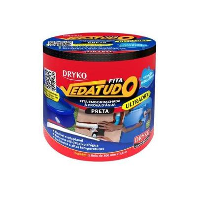 Fita Asfáltica FITA ULTRADRY VEDATUDO Vedação Resistente Preto Dryko 10CM 1,5M
