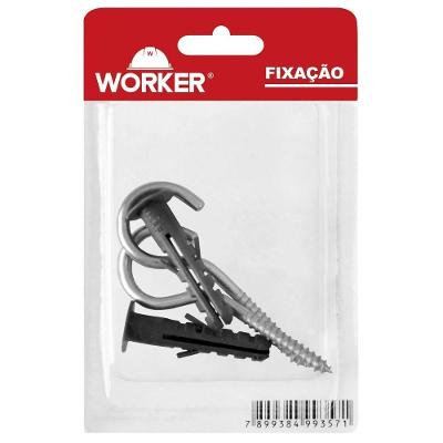 Gancho com Bucha 08 023 e 421340 para Fixacao com Aba Zincada Bivolt Worker