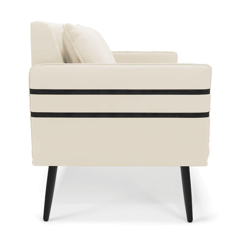 Namoradeira 02 Lugares Mari Veludo Pés Palito De Ferro - D'rossi Cor Bege - 7