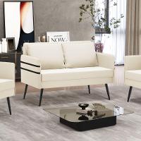 Namoradeira 02 Lugares Mari Veludo Pés Palito De Ferro - D'rossi Cor Bege - 14