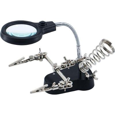 Lupa Portátil com Garra Suporte SE126 3x com Iluminação LED Solden