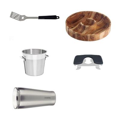 Kit Cervejeiro Tramontina com Copo Térmico e Abridor e Balde e Petisqueira e Espátula Dourado