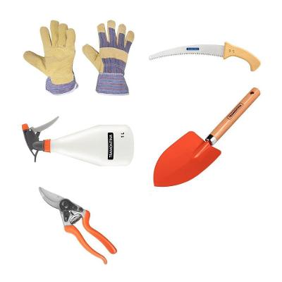 Kit de Ferramentas para Jardinagem Pomar Doméstico com Tesoura de Poda e Serrote e Pá e Luva