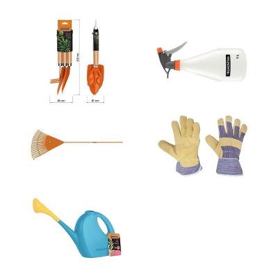 Kit de Jardinagem Kit Jardinagem Leve com Ferramentas Vassoura Regador Luva e Pulverizador Laranja