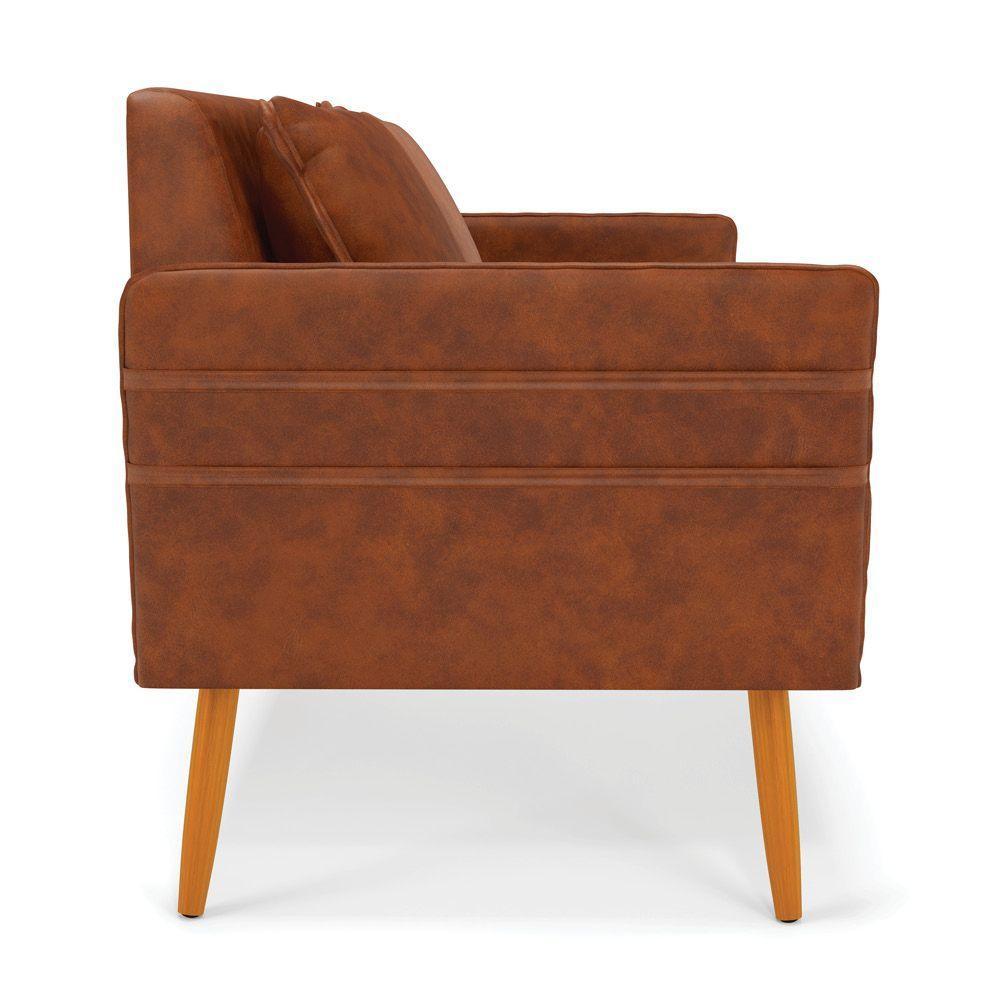 Namoradeira 02 Lugares Mari Corano Nozes Pés Palito Castanho - D'rossi - 6