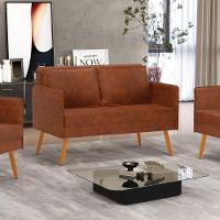 Namoradeira 02 Lugares Mari Corano Nozes Pés Palito Castanho - D'rossi - 8