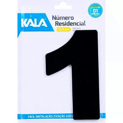 Número Residencial N° 1 Resistente às Intempéries Preto Fosco Kala 6CM