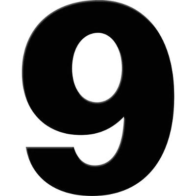 Número Residencial N9 para Fachada Design Moderno Acabamento Resistente Preto 6CM Kala