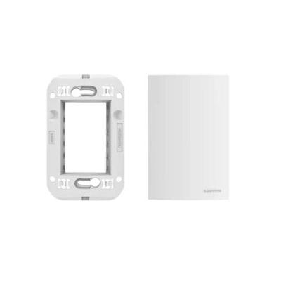 Placa Cega Linha Brava com Suporte Acabamento Elegante Branco Soprano