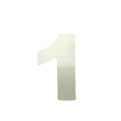 Numero Residencial N° 1 Acabamento Espelhado Moderno Resistente a Intemperies Espelhado Kala 6CM