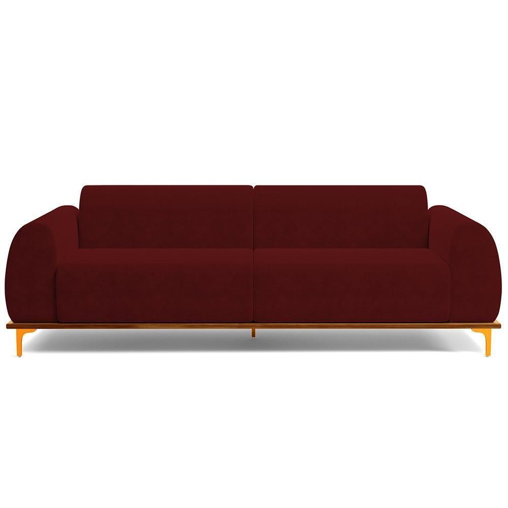 Sofá 04 Lugares Kiev 260 Cm Veludo Marsala C-278 - 6