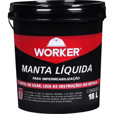 Impermeabilizante Manta Líquida Emulsão Asfáltica Preto Worker 18L