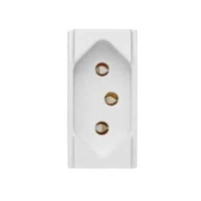 Módulo Tomada 2P+T Brava 20A 250V Design Moderno Branco Soprano