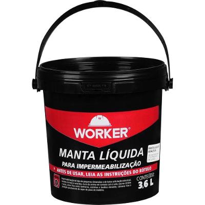 Impermeabilizante Manta Líquida Asfáltica Preta com Alta Resistência Preto Worker 3,6L