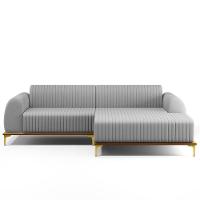 Sofá 4 Lugares Com Chaise De Estar Molino 255cm Cinza D-315 - 6