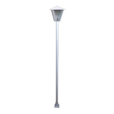 Poste e Luminária de Jardim Colonial Romana Estilo Rusticado Branco Ouro Minas 100CM