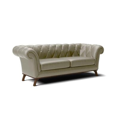 Sofá 3 Lugares Viena D07 230cm Base De Madeira Corano Bege - D'rossi