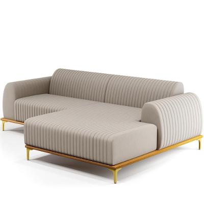Sofá 4 Lugares Com Chaise De Estar Molino 255cm Bege C-107