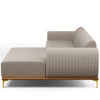 Sofá 4 Lugares Com Chaise De Estar Molino 255cm Bege C-107 - 3