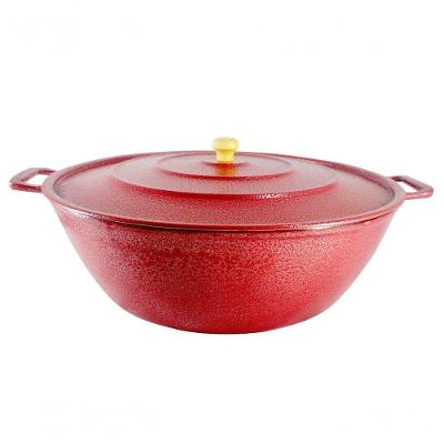 Tacho Restaurante Alumínio Fundido Craquelado 60CM Cabo Madeira Diviforte