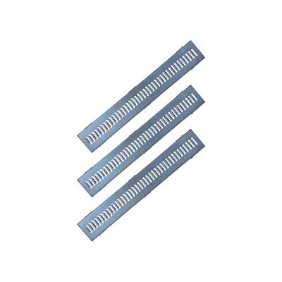 Kit Ralo Grelha Linear e Caixilho GEZ005X3OM Escoamento Eficiente Aço Galvanizado Cinza Ouro Minas