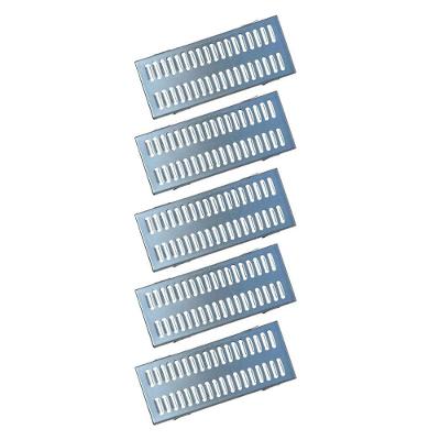 Kit Ralo Grelha Linear GEZ003X5OM com Caixilho Aço Galvanizado Cinza Ouro Minas 20x50cm