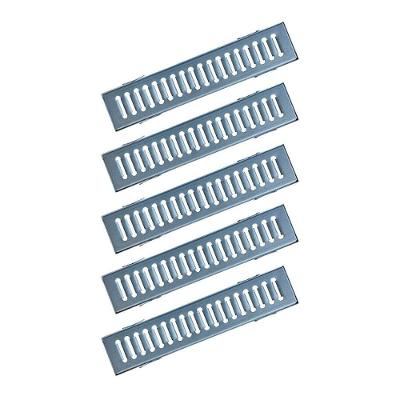 Kit Ralo Grelha Linear e Caixilho GEZ001X5OM Resistente Aço Galvanizado Cinza Ouro Minas 10x50cm