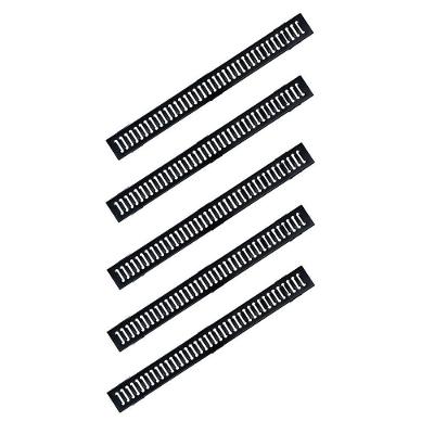 Kit Ralo Grelha GEP004X5OM com Caixilho Escoamento Eficiente Preto Ouro Minas 10x100cm