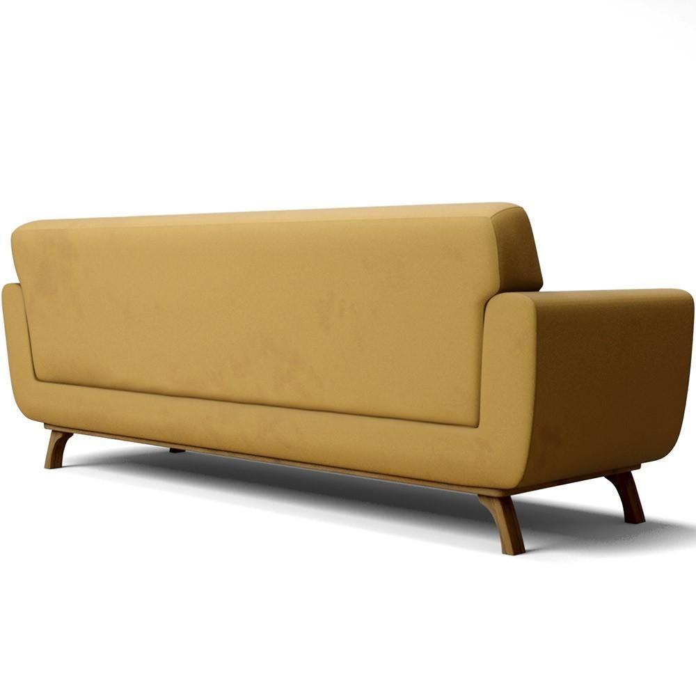 Sofá 3 Lugares Sala De Estar Miami 210 Cm Mostarda C-279 - 5