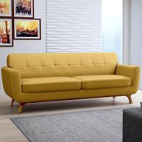 Sofá 3 Lugares Sala De Estar Miami 210 Cm Mostarda C-279 - 12