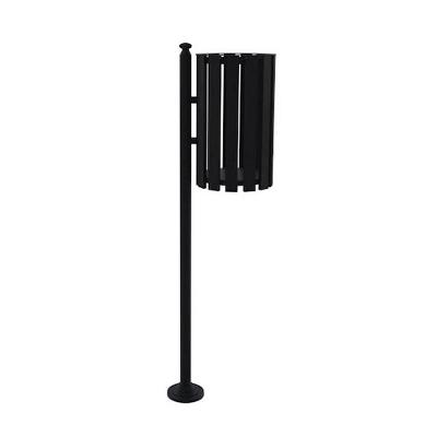 Lixeira de Rua LPSP151UTD Metal Tubular Abertura Superior para Área Externa Preta 151CM