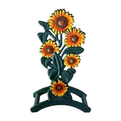 Suporte para Mangueira Modelo Flor Resistente à Corrosão Alumínio Fundido Cinza Gaspar 22,5CM