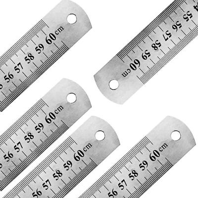 Régua Motivate RM60X5MT Metal Aço para Desenho Projeto Costura Pipa 60CM Inox