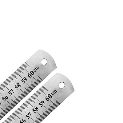 Kit 2 Réguas Metal Aço Motivate RM60X2MT 60CM para Desenho e Costura Inox