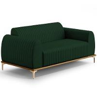 Sofá 3 Lugares Molino 210 Cm Pés D'ouro Verde Musgo C-303 - 1