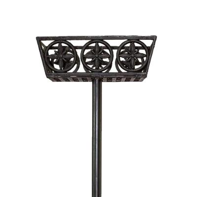 Lixeira de Rua 1804-FSC com Pé Colonial em Ferro Fundido Cinza Fundição São Cristóvão 42CM