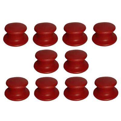 Kit 10 Pegador Puxador Tampa Panela Vidro e Ferro Plástico Polipropileno Vermelho